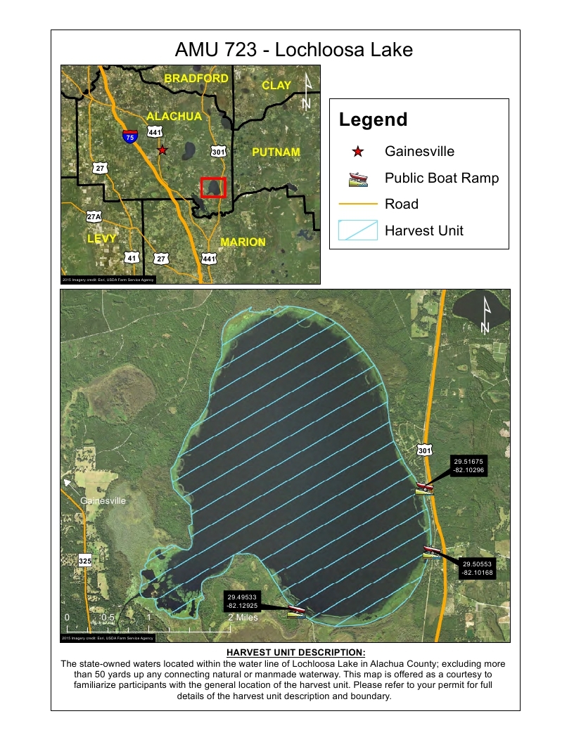 lochloosa lake gator hunting map